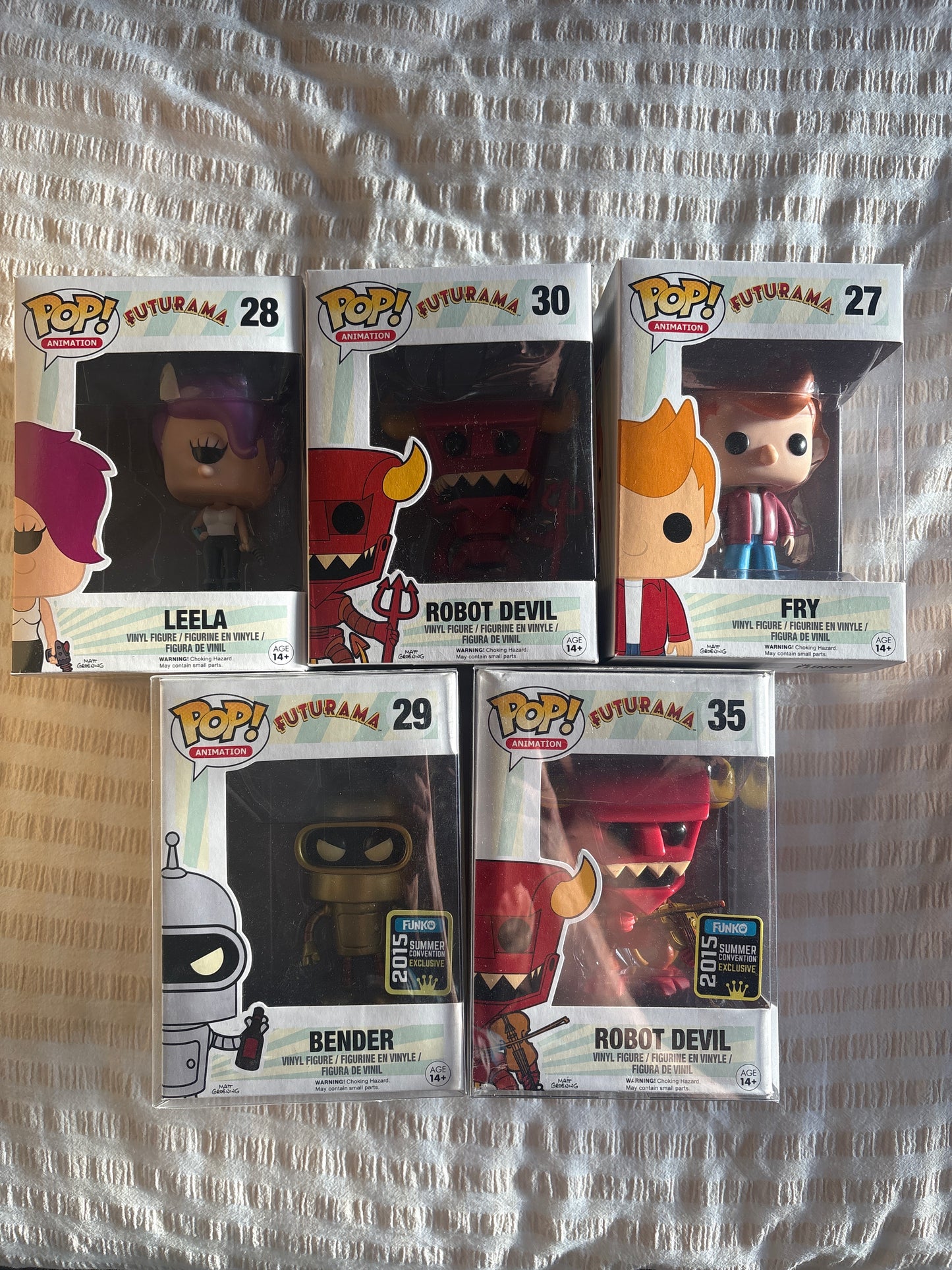 POP - Futurama Set (5) Violin Devil & Gold Bender